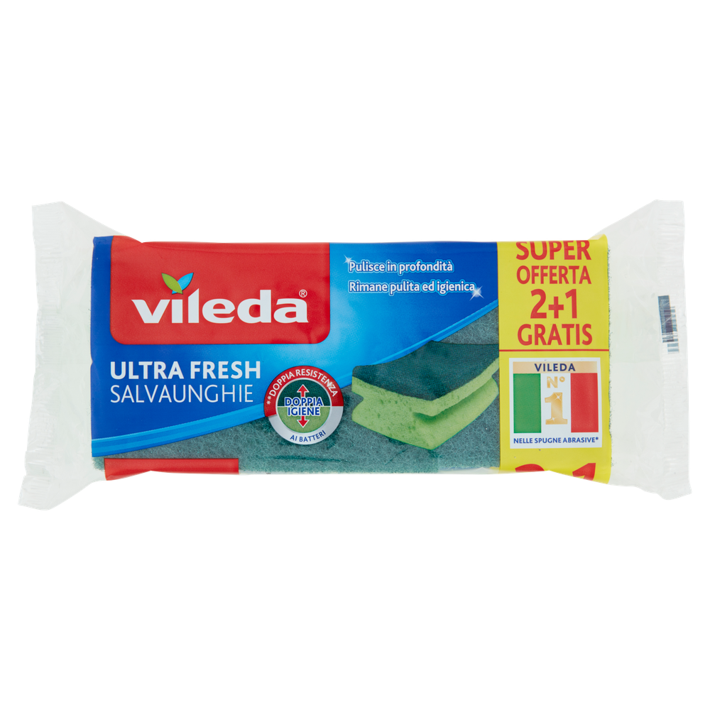 2 Spugne Abrasive Salvaunghie Ultrafresh Vileda - Foto 1