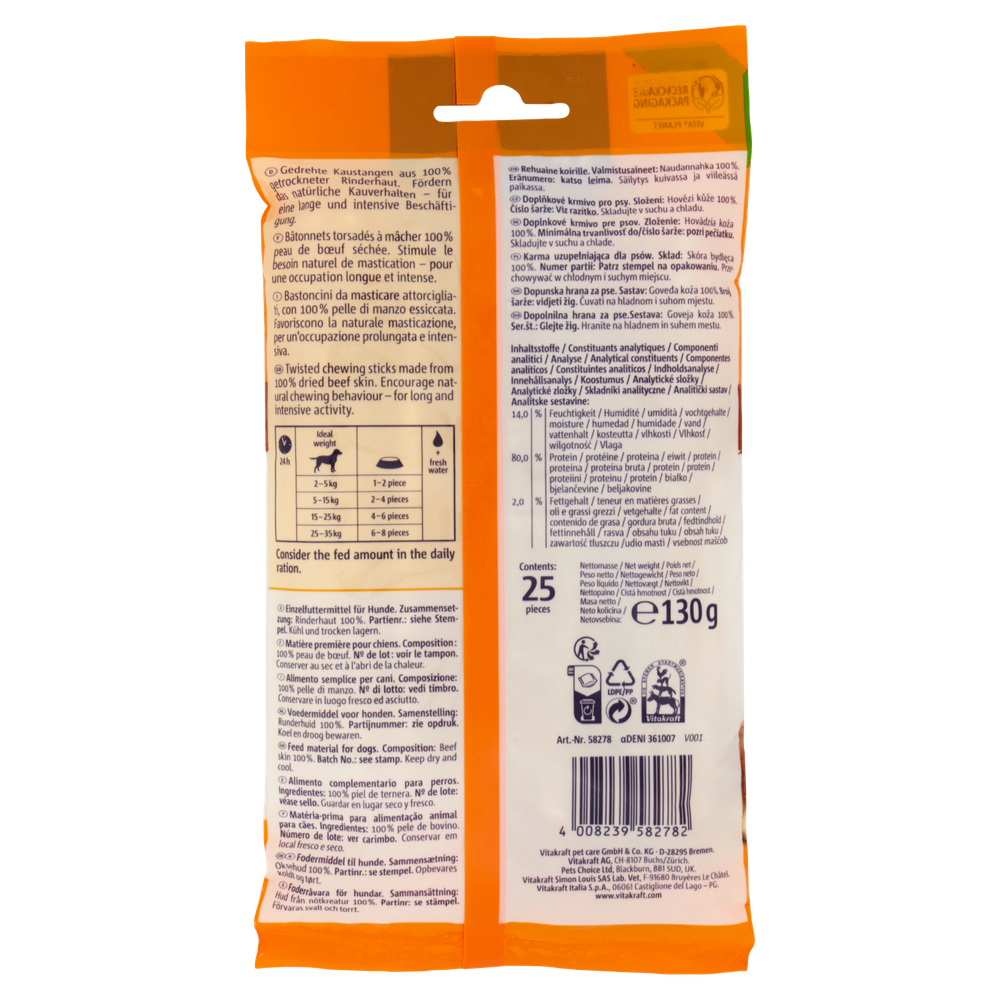 Chews Bastoncini Arrotolati Vitakraft Cm.12,5 Conf. Da 25 - Foto 3