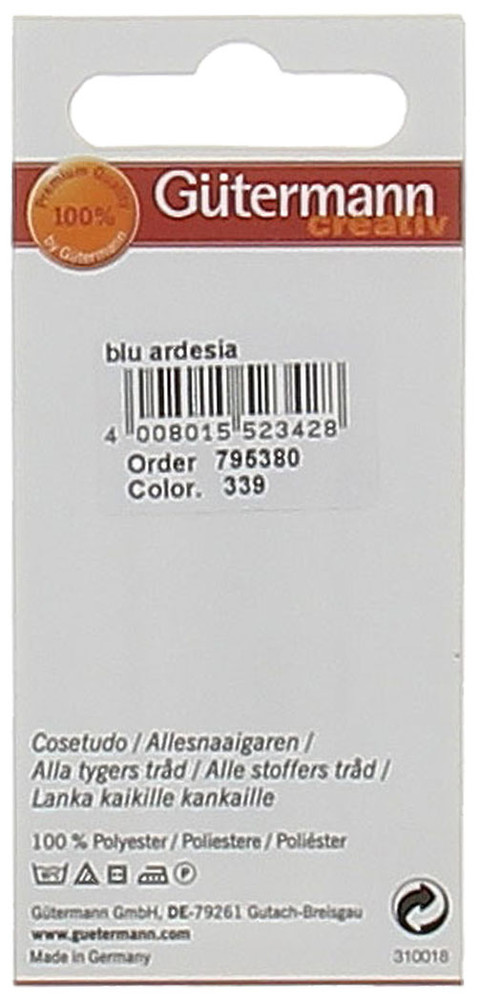 Filo Per Cucire Colore 399 Blu Ardesia Mt.100 Gutermann