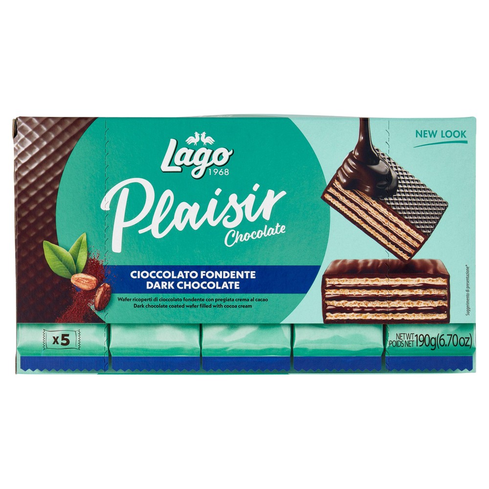Plaisir Chocolate Fondente Wafer Crema Cacao 5 X 38g - Foto 1