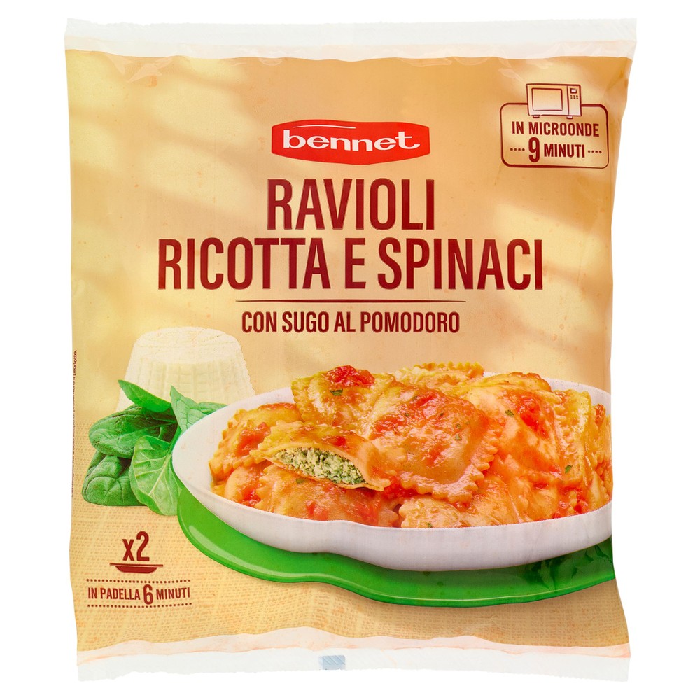 Ravioli Ricotta E Spinaci Al Pomodoro E Basilico 550g Bennet - Foto 1