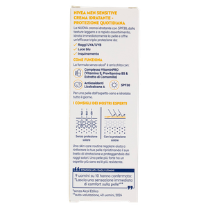 Crema Idratante Protezione Quotidiana Spf 30 Nivea Men Sensitive - Foto 3