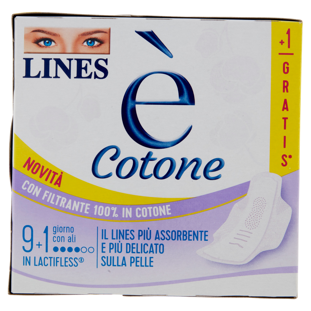 Assorbenti Con Ali In Cotone Lines E' Conf. Da 9+1 - Foto 3
