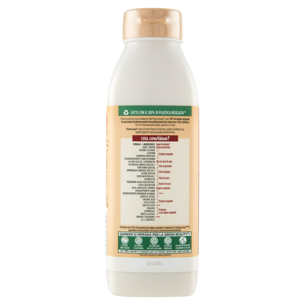 Balsamo Al Burro Di Cacao Fructis Hair Food Garnier - Foto 3