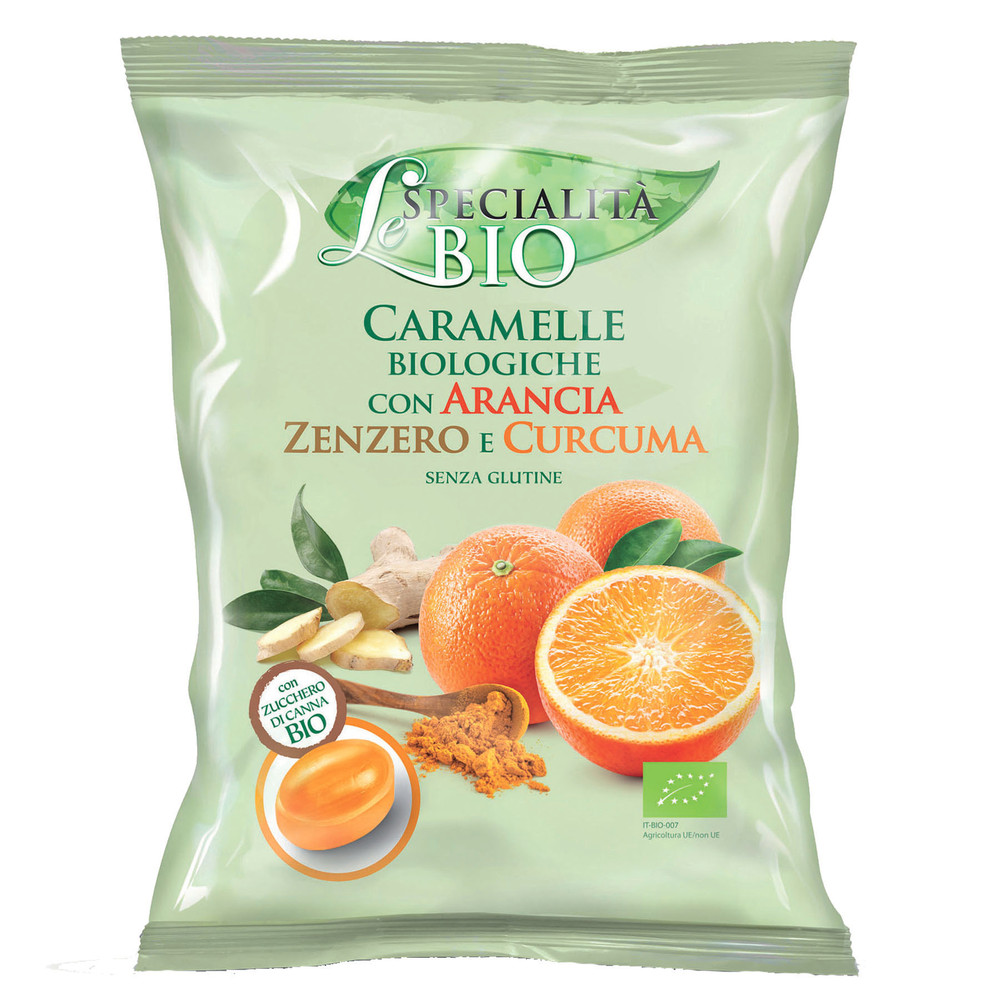 Caramelle Biologiche Gusto Arancia, Zenzero E Curcuma Serra - Foto 1