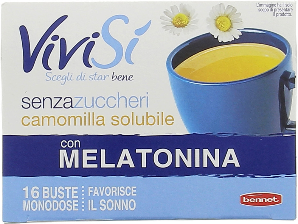 Camomilla Solubile Con Melatonina Bennet Vivisi', Conf.16 Bustine