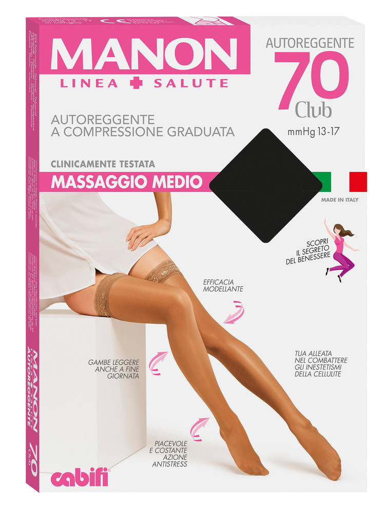 Calze Autoreggenti Donna Tg 4 Nero 70 Denari Manon - Foto 1