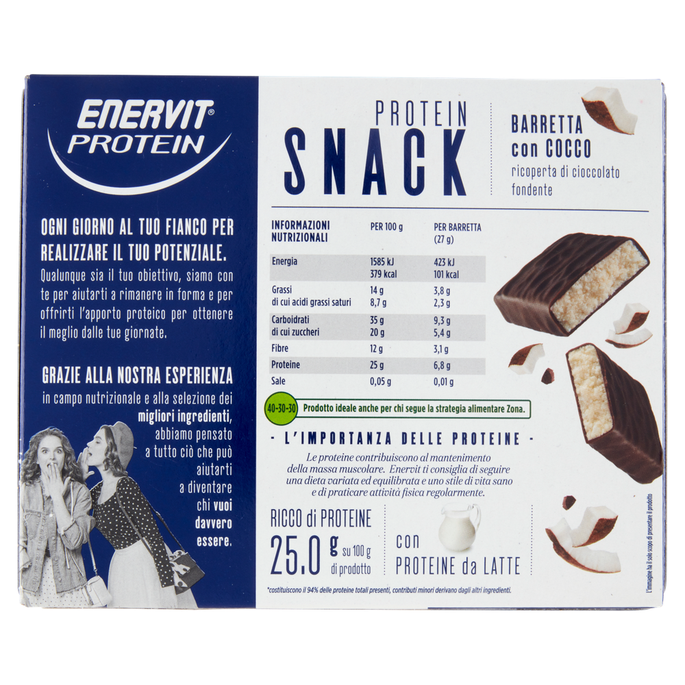 Barrette Snack Con Cocco E Cioccolato Fondente Enervit Protein