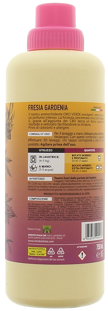Ammorbidente Concentrato Fresia E Gardenia Oroverde 30 Lavaggi - Foto 2