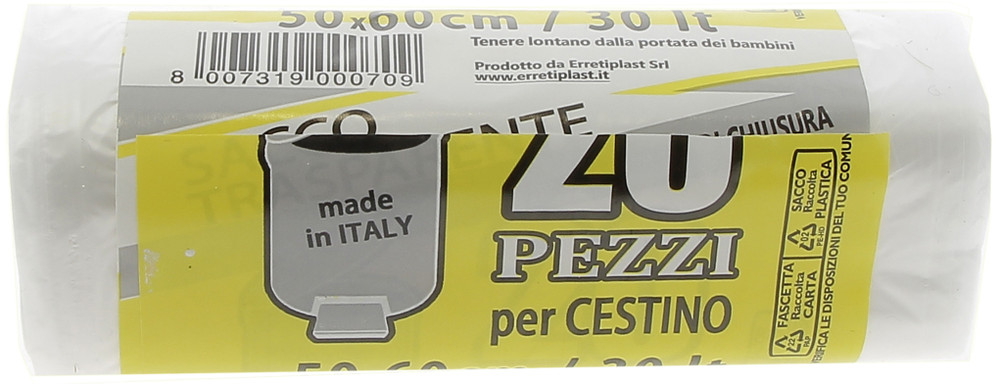 Sacchi Immondizia Trasparenti Con Lacci Di Chiusura Lt.30 - Foto 1