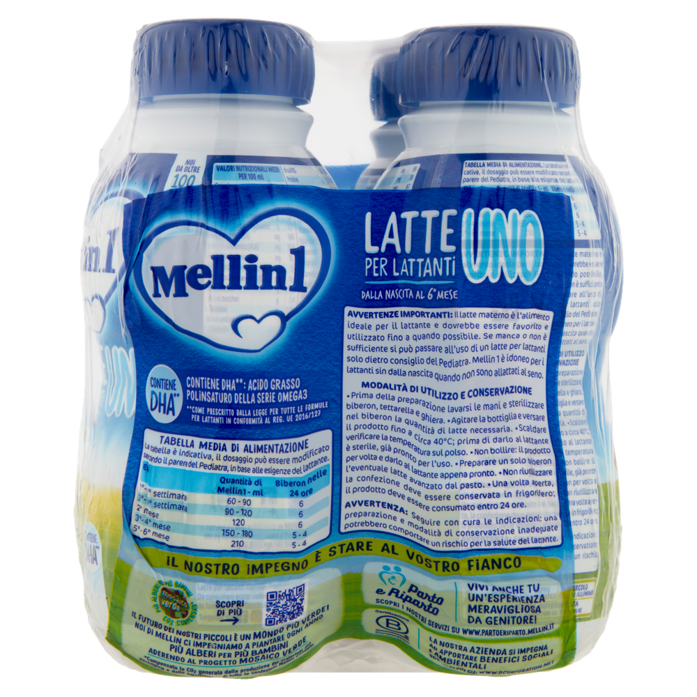 Latte Di Partenza 1 Da 0° Al 6° Mese Liquido 4x500ml Mellin - Foto 3