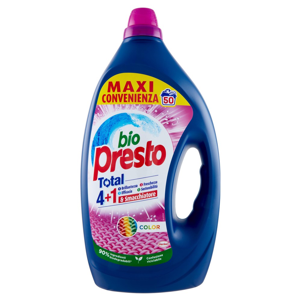 Detersivo Liquido Per Colorati 50 Lavaggi Bio Presto - Foto 1
