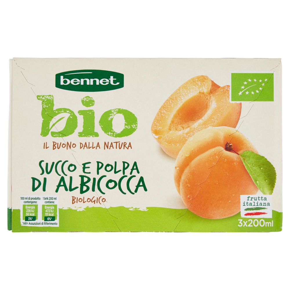Succo E Polpa Albicocca Bennet Bio Conf.Da Ml 200x3 - Foto 3