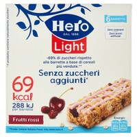 Barrette Cereali E Frutti Rossi Hero Light, Conf.6 Da 20 Gr