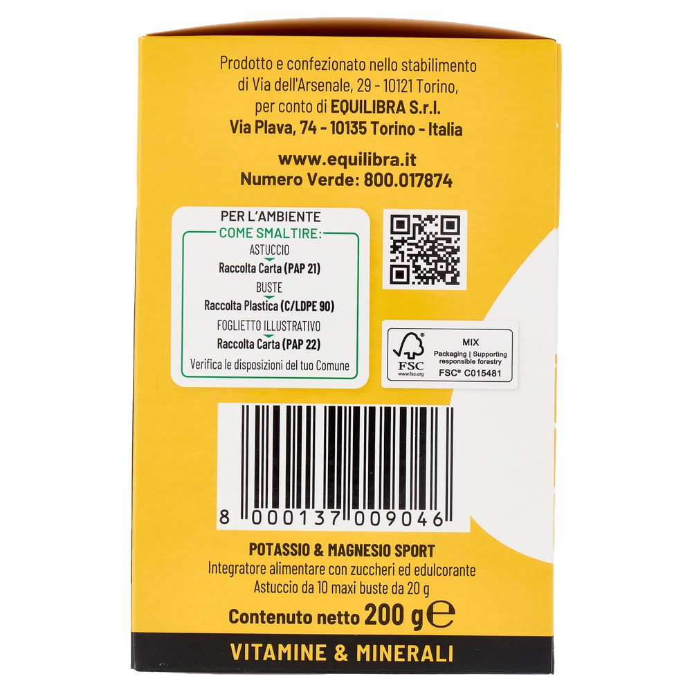 Equilibra Sport Potassio & Magnesio Maxi Buste 10x20g - Foto 2