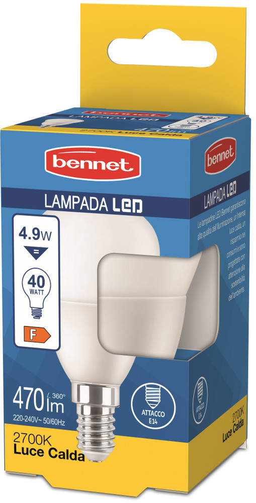 Lampadina Led A Sfera 40w E14 Luce Calda Bennet - Foto 1