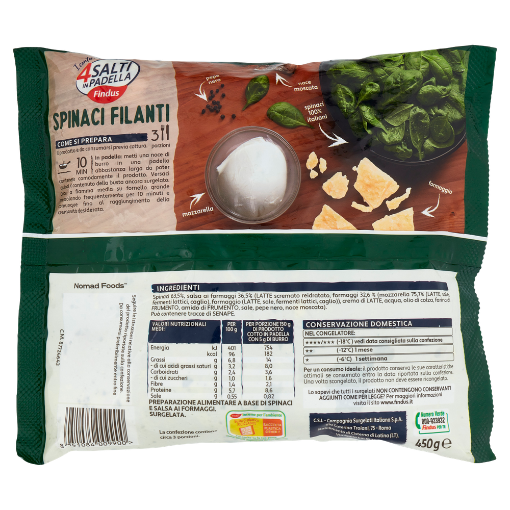 Spinaci Filanti 100% Italiani 4 Salti In Padella Findus - Foto 3