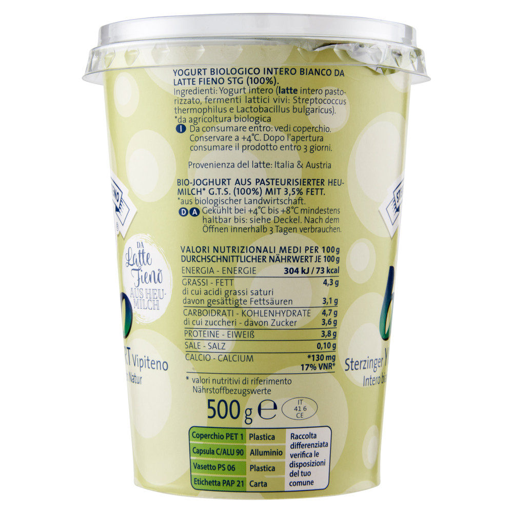 Yogurt Biologico Da Latte Fieno Bianco Vipiteno - Foto 2