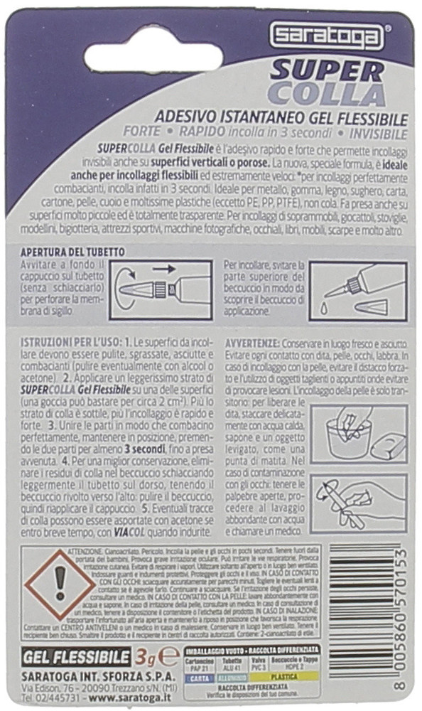 Super Colla In Gel Flessibile Trasparente Saratoga Gr.3 - Foto 2