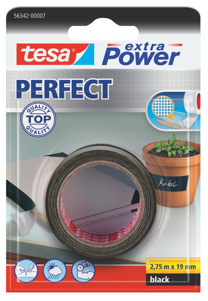 Nastro Telato Perfect Nero 2,75m X 19mm Tesa - Foto 1