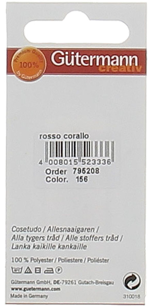 Filo Per Cucire Colore 156 Rosso Corallo Mt.100 Gutermann - Foto 2