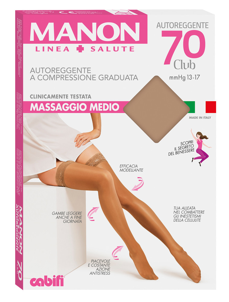 Calze Autoreggenti Donna Tg 3 Caramel 70 Denari Manon - Foto 1