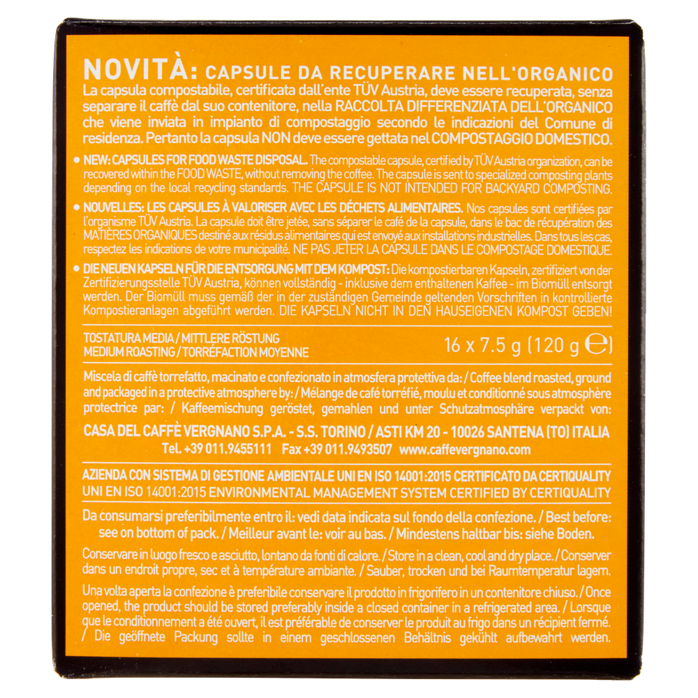 Capsule Caffè Napoli Compatibili Lavazza 16pz Caffè Vergnano - Foto 3