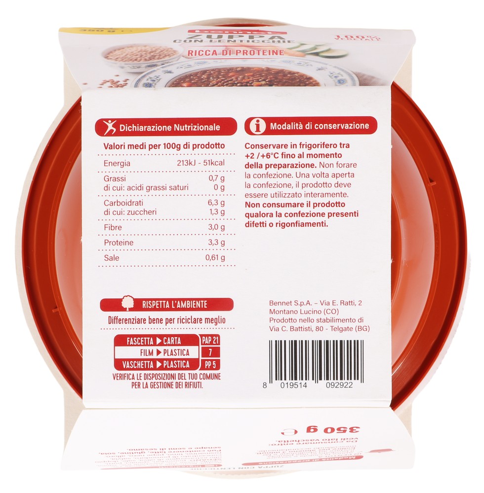 Zuppa Con Lenticchie Bennet Monoporzione - Foto 3