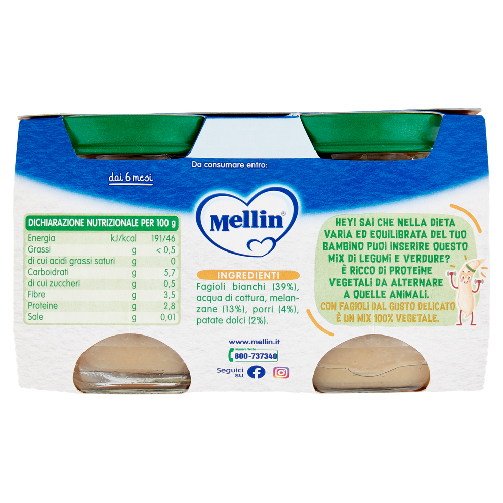 Mellin Omogeneizzato Fagioli Bianchi/Melanzane - Foto 3