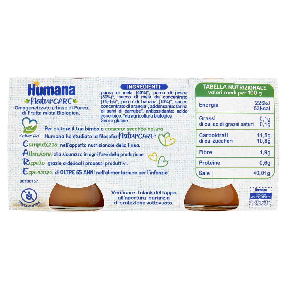 Omogeneizzato Di Frutta Mista Bio Humana 2x100 G. - Foto 3