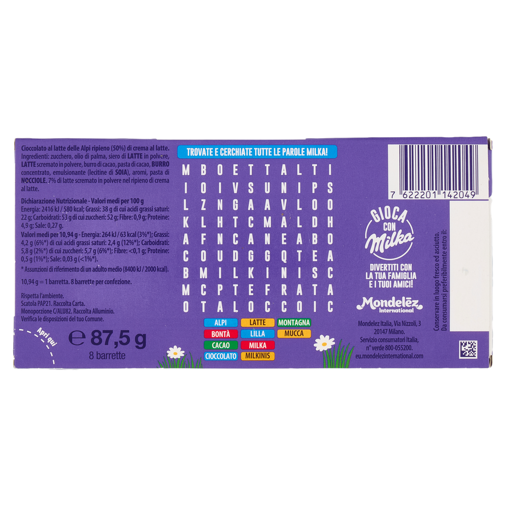 Barrette Di Cioccolato Milkinis Con Crema Al Latte 8 X 10,94g Milka - Foto 3