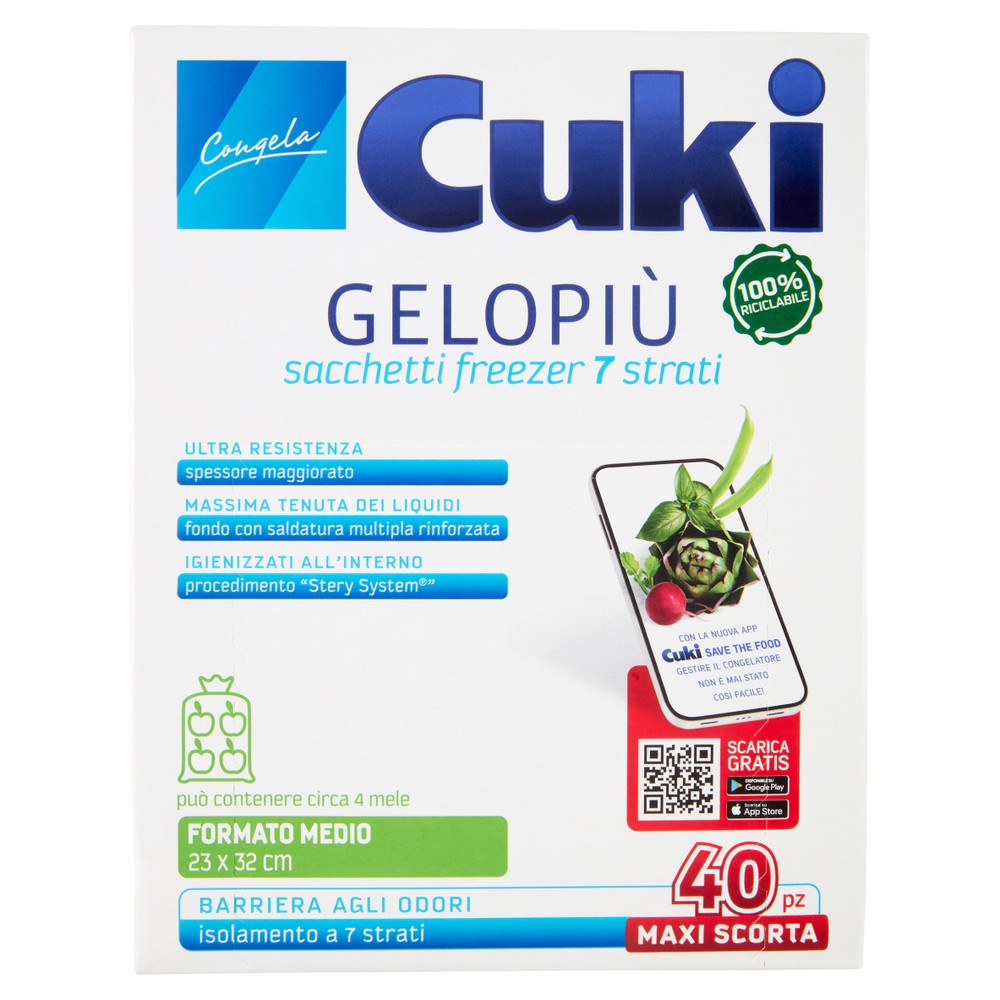 Sacchetti Freezer Cuki Gelopiu' Formato Medio Cm.23x32 - Foto 1
