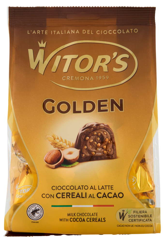 Cioccolatini Golden Con Ripieno Al Latte E Cereali 14x14,2g Witor's - Foto 1
