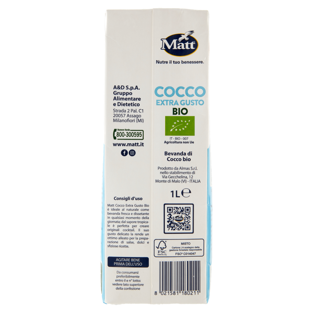 Bevanda Vegetale Cocco Extra Gusto Bio Matt - Foto 3