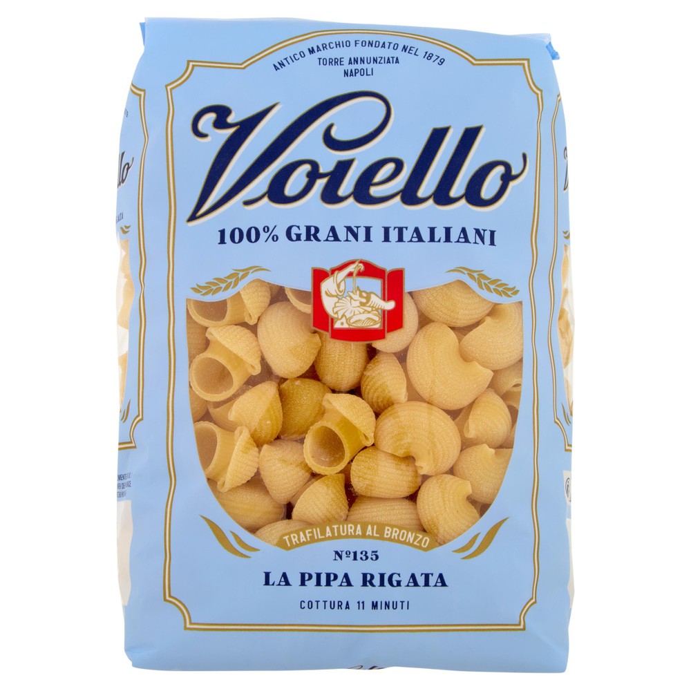Pasta La Pipa Rigata N.135 100% Grano Italiano Voiello - Foto 1