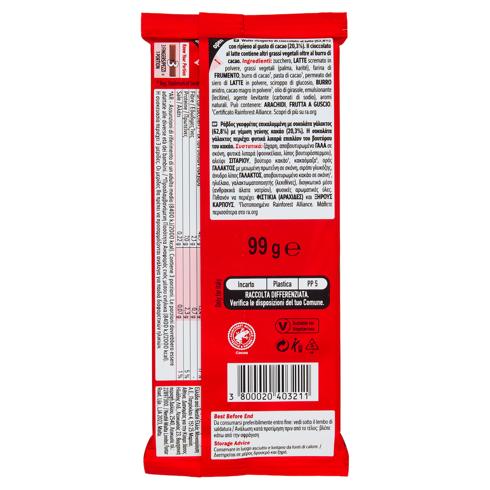 Kitkat Cioccolato Al Latte Tavoletta Wafer Ricoperta Di Cioccolato - Foto 3