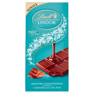 Lindt Lindor Tavoletta Cioccolato Latte Ripieno Caramello Salato - Foto 1