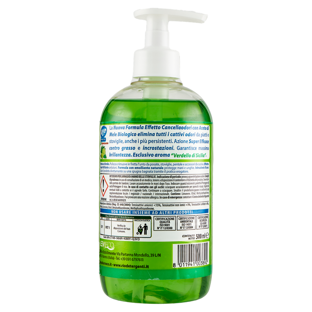 Detergente Piatti A Mano Con Pompetta Dosatore Verdello Di Sicilia Rio - Foto 3