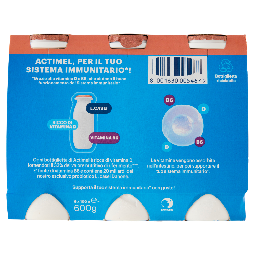 Yogurt Da Bere Ricco Di Vitamine Pesca E Pappa Reale 6x100ml Actimel - Foto 3