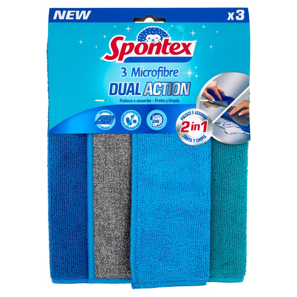 Spontex Microfibre Dual Action 3 Pz - Foto 1