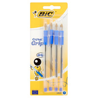 4 Penne Cristal Grip Blu 4 Penne Cristal Grip Blu
