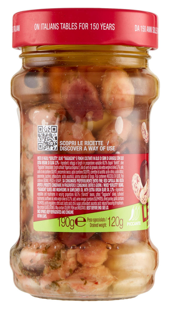 Mix Di Fagioli Borlotti, Funghi E Olive In Olio Legumizie Polli - Foto 2