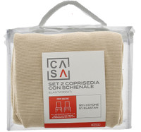 Coprisedia Con Schienale Tinta Unita Ecru Conf Da 2 Casa Coprisedia Con Schienale Tinta Unita Ecru Conf Da 2 Casa
