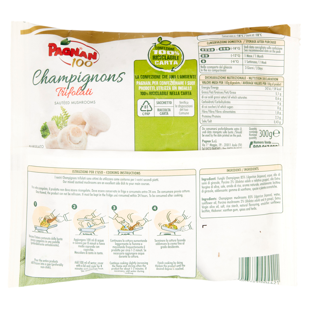 Funghi Champignon Trifolati Surgelati Pagnan - Foto 3