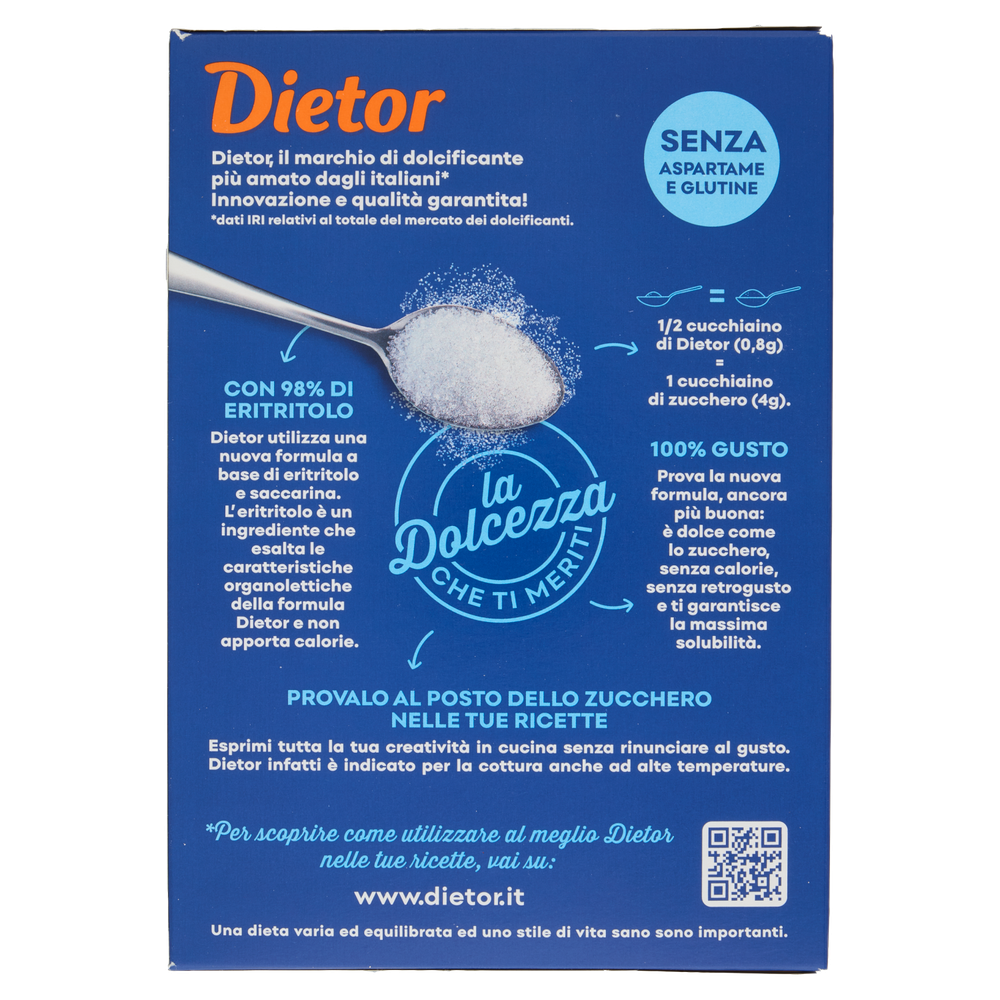 Dolcificante Con Eritritolo E Saccarina Senza Calorie 2x100g Dietor - Foto 3