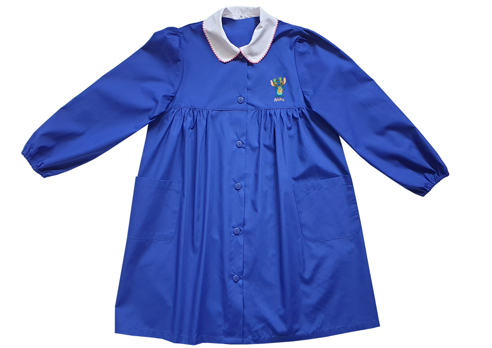 Grembiule Scuola Bambina 10 Anni Bluette Ricamo Stitch - Foto 1