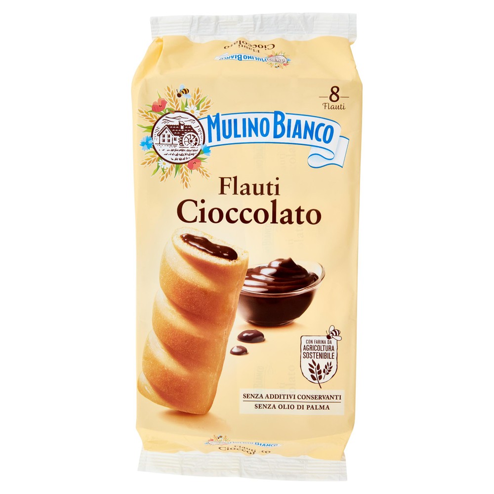Merendine Flauti Cioccolato Senza Additivi 8x35g Mulino Bianco - Foto 1