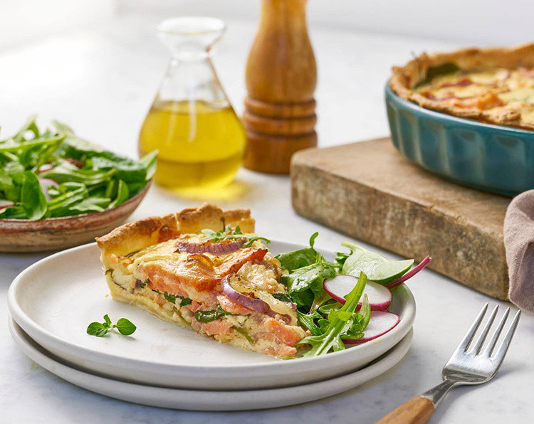 Quiche con salmone norvegese affumicato