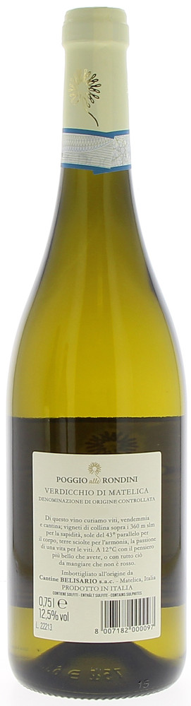 Verdicchio Di Matelica Poggio Alle Rondini Cantina Belisario - Foto 2