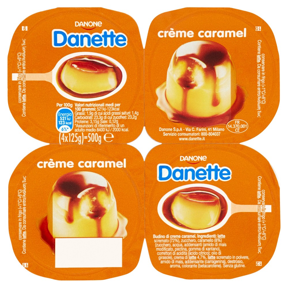Creme Caramel Danette 4 Da Gr.125